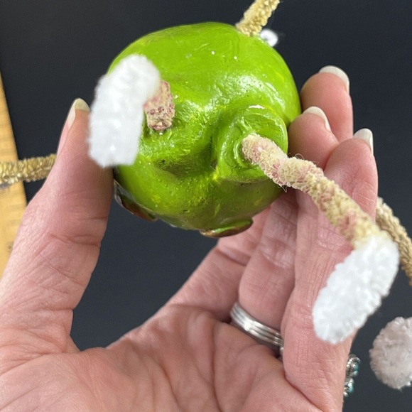 Penny McAllister Clown Sock Monkey Christmas Tree Ornament Yellow Red Polka Dots - Picture 15 of 16